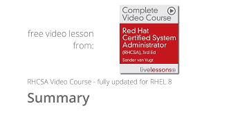 RHCSA RHEL 8 Video Course by Sander van Vugt - Summary 3rd edition RHCSA online course