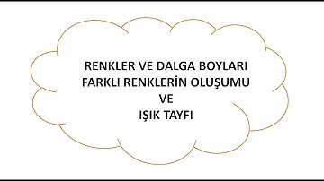 renkler ve dalga boyları, renklerin oluşumu ve ışık tayfı