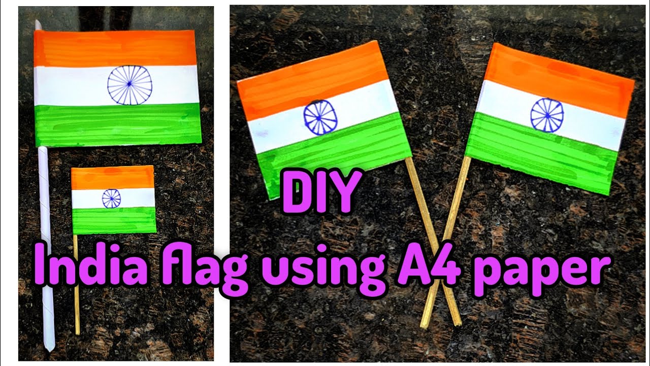 Flag Making Using Paper How to make India flag using white paper//making India flag using ...