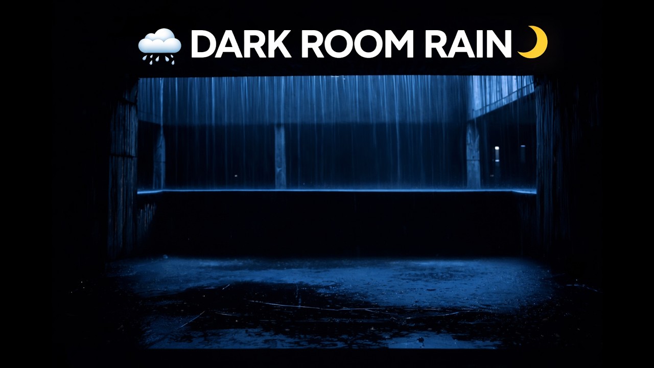 Dark Concrete Room Rain 🌧️ Night Ambience for Deep Sleep