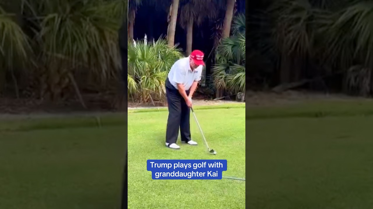 Trump plays golf with granddaughter Kai 