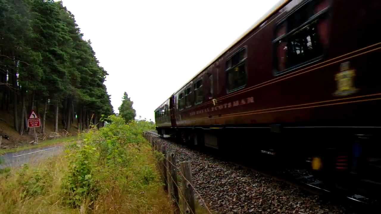 classlink Class 57001 with 'The Royal Scotsman' at speed