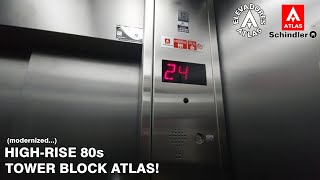 High-Rise ATLAS (mod. Atlas Schindler) Traction Elevators - Pope Pius I Tower, S 37th St. - GO, BR