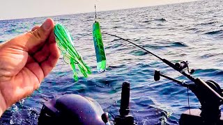 SALMON TROUT FISHING IN A SMALL BOAT - Big Water Trolling on Lake Michigan