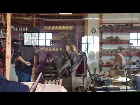 How klompen / clogs are made in Netherlands. Equidistant prinicple machinery. Same as copying keys.