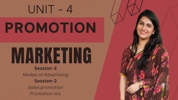 Unit- 4 Promotion| Session- 2 and Session- 3 | Modes of Advertising | Sales Promotion