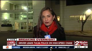Chase ends with sparks flying from suspect's car