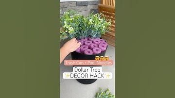 Sharing my SECRET 🤫DECOR HACK: Dollar Tree Planter (trashcan + pool noodles) 🤯 #hack #diy