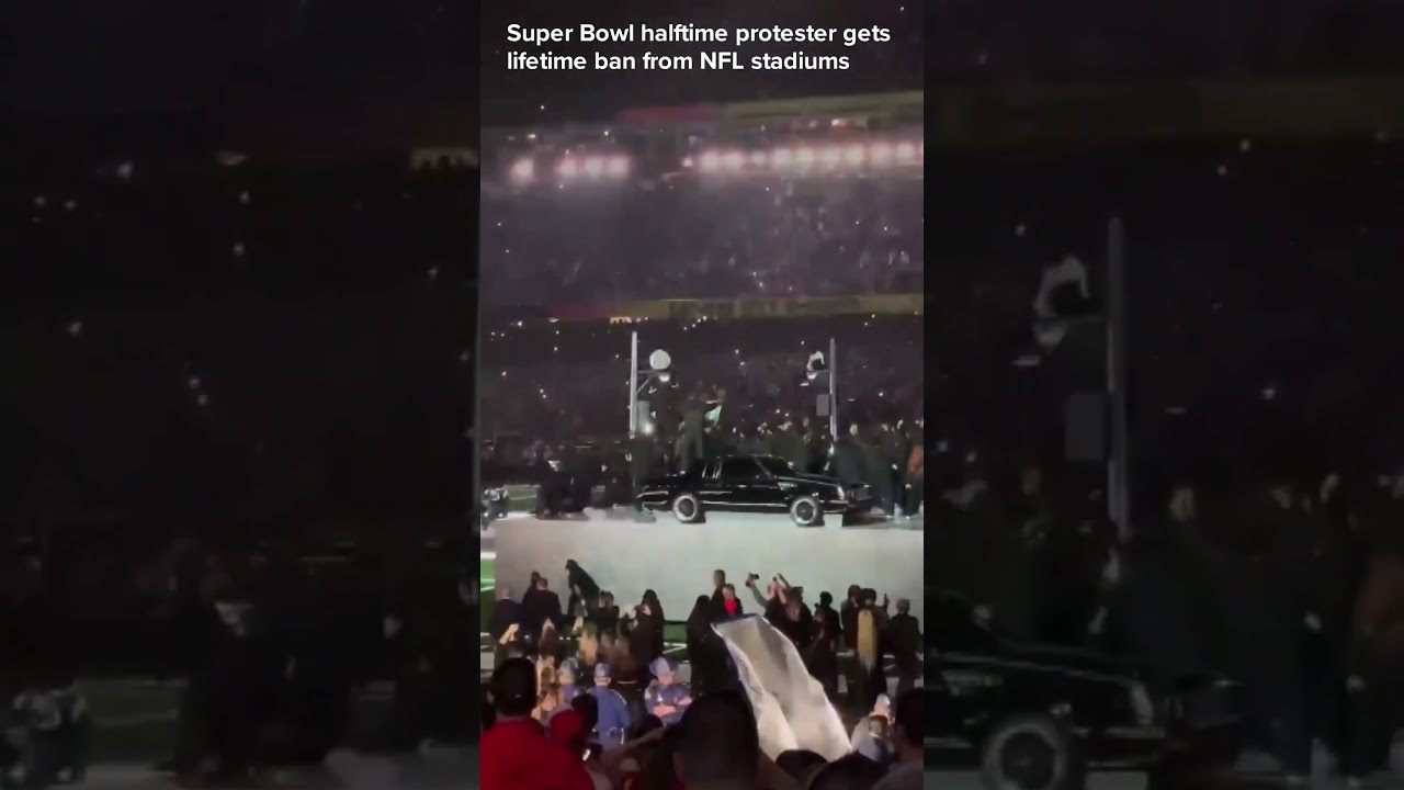 Super Bowl halftime protester gets lifetime ban from NFL stadiums