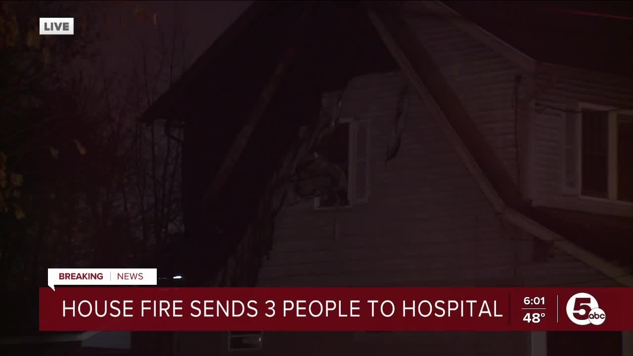 3 transported to hospital after Akron fire - YouTube