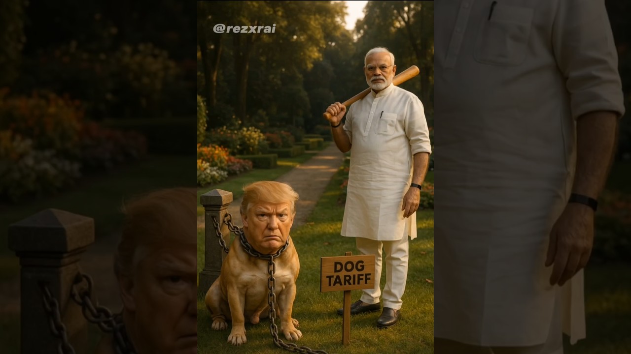 Modi smacks Trump’s dog for barking ‘Tariff!’ hilarious funny shorts 