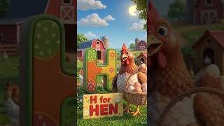 H is for Hen #kidseducation #abcteaching #earlylearning #funny #learnenglishphonics #animals