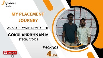 JSpiders Student Placement Journey as Java Developer at Velachery Chennai