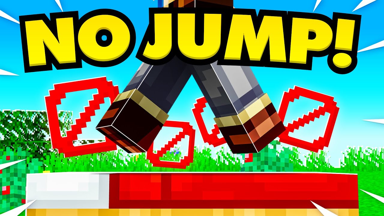 IMPOSSIBLE "NO JUMPING" in BedWars w/ FRIENDS! (Minecraft)