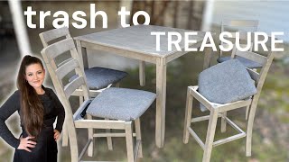 NASTY Table & Chairs get STUNNING Furniture Makeover