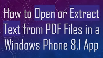 How to Open or Extract Text from PDF Files in a Windows Phone 8.1 App