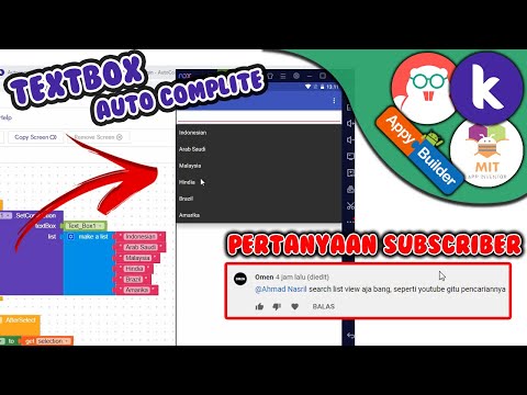 Textbox AutoComplite - Kodular | MIT App Inventor | Appybuilder | Thunkable