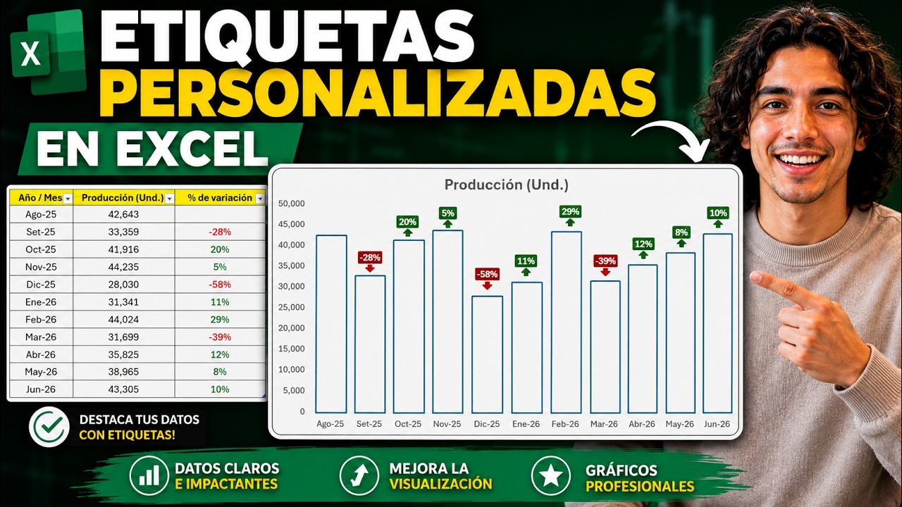 etiquetas en graficos excel