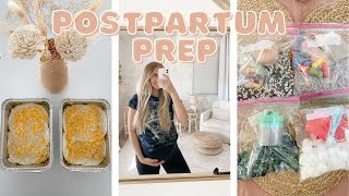 postpartum prep with me! || freezer meals, sensory bags, nursing/pp stations