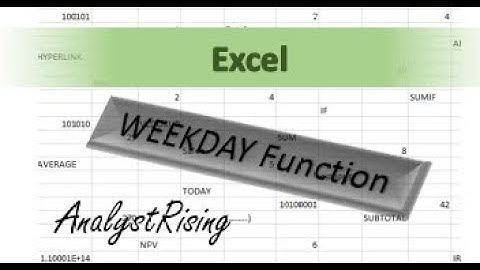 Excel: WEEKDAY Function