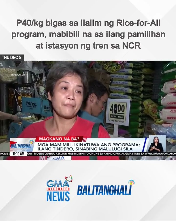 P40/kg bigas sa ilalim ng Rice-for-All program, mabibili na sa ilang pamilihan at... | Balitanghali