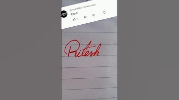 Ritesh name write in cursive writing #cursive#writing#beautiful#name#ritesh#shorts#clip