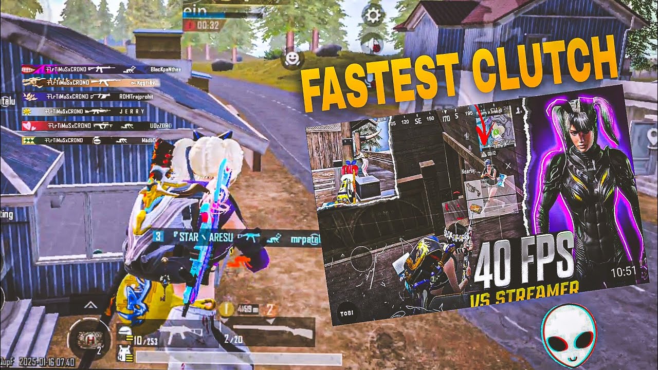 FASTEST 1VS4 CLUTCH 40 FPS GAMEPLAY VIDEOS BGMI FOUR FINGER PLAYER 🔱☠️ ...