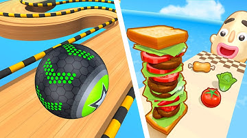 Going Balls Vs Sandwich Runner - SpeedRun Gameplay Android, iOS Y6Q9M2L1C8F9