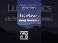 LUA Basics - string functions