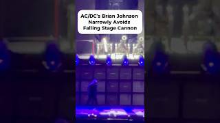 Brian Johnson Nearly Hit by Falling Stage Cannon! #ACDC #BrianJohnson #PowerUpTour #rock