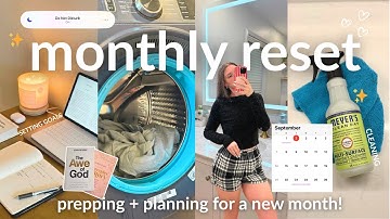 MONTHLY RESET ROUTINE ♡🧺 *get motivated* clean with me, setting goals, self care, vision board