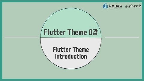 0강 Flutter Theme Introduction [HGU SW 중심대, 한동대 SW중심대학 사업단]
