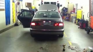 Hideaway leds in the tail lights of a saab