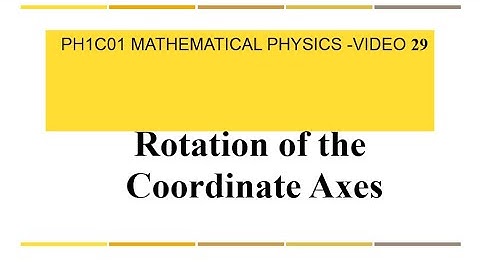 MP29 Rotation of Coordinate Axes