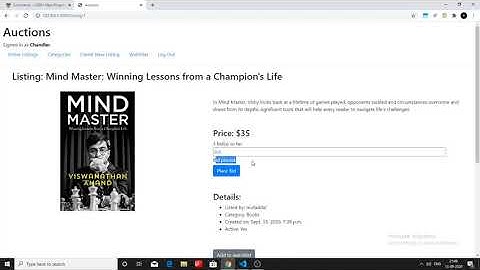 CS50 Web 2020 Project 2 Commerce