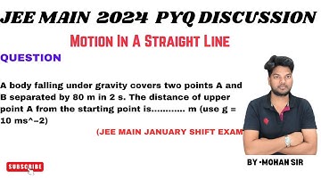 A body falling under gravity covers two points A and B separated by 80 m in 2s.@MohanPhysicsAcademy