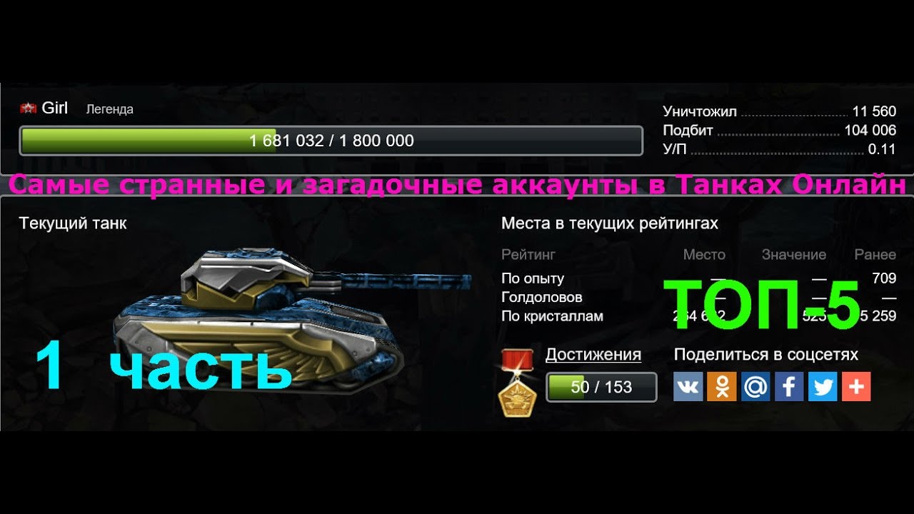 | TankiOnline | ТОП-5 самых странных и загадочных аккаунтов в Танках ...