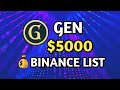 💸$5000 PROFIT💸 GEN COIN NEW UPDATE TODAY || MAJOR LISTINGS || PRICE INCREASE 💸💸💸