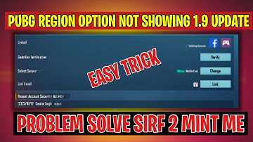 Pubg region change problem new update | pubg region option not showing 1.9 update | pubg region 1.9