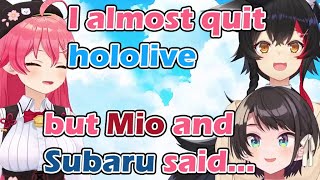 Mio Miko and Subaru is so close because Miko almost quit hololive [ENG Sub]