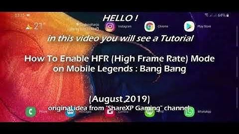 How to Enable High Frame Rate (HFR) on Mobile Legends Speedy Version Update (Tested on Samsung A50