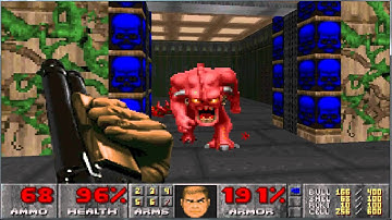 Ultimate Doom 100% walkthrough - E2M3 "Refinery" (ultra-violence) [HD]