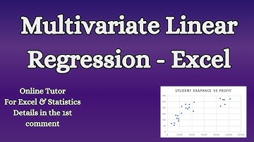 Multivariate Linear Regression Using Excel | Linear Regression in Excel