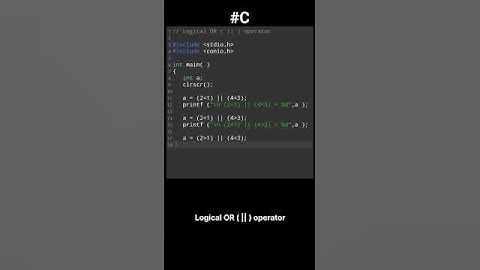 Logical OR operator in c #coding #viralvideo #shorts #edit #viral