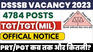 Teaching 4784 vacancy requisition sent to Dsssb for TGT post| DSSSB Teaching upcoming vacancy|
