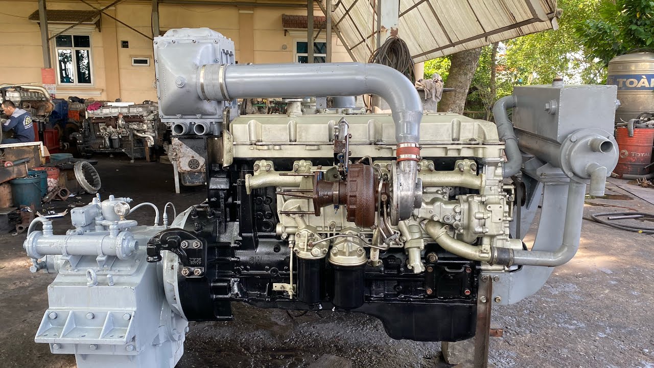 động cơ 6wg1 tua 2800. 520 mã lực lên két gió, két nước lắp hộp số thuỷ fd 300 ,4,1