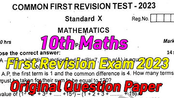 10th Maths First Revision original Questionpaper 2023 pdf-sslc first revision maths Questionpapers