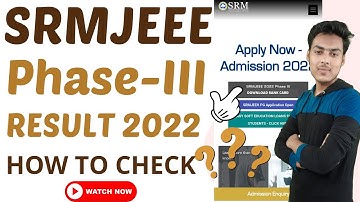 srmjeee phase 3 result 2022 | srmjeee phase 3 result | mahir academy