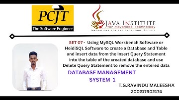 DBMS Questions Set 07 | 1st year | Semester 01 | Java Institute | DBMS Questions.