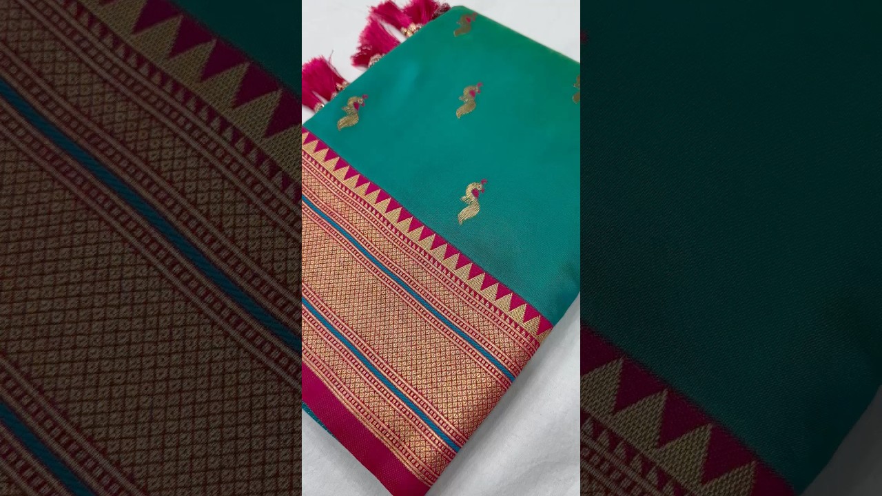 Peacock Paithani Soft Silk Traditional Kadiyal Border Saree